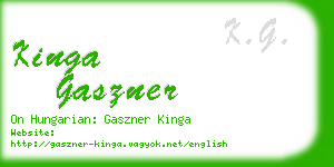 kinga gaszner business card